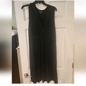 Croft & Barrow Woman Black Dress V-Neck Sleeveless Crossover Size Large